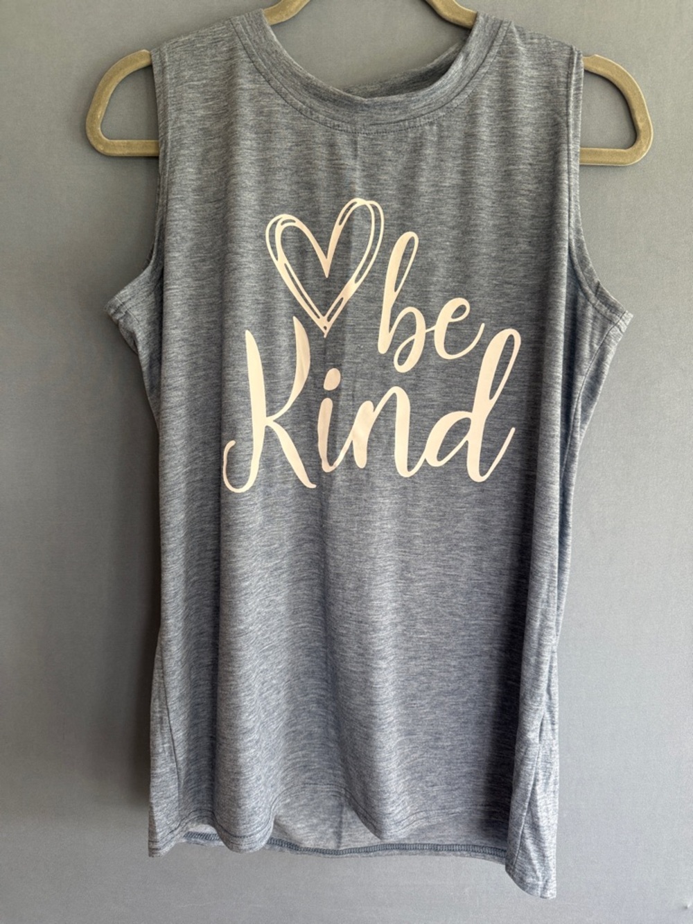 Be Kind Sleeveless Tank Top - Gray